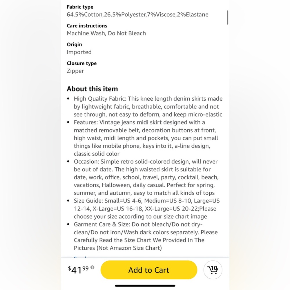 NWT Denim Blue Button-Down Skirt - Picture 8 of 8